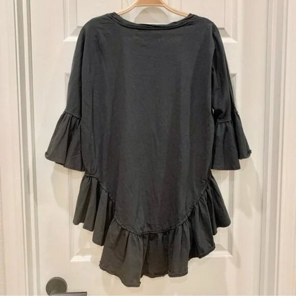 FREE PEOPLE Black Sweetness Beach Tunic Swim Coverup Bell-Sleeves Dress - Picture 6 of 8